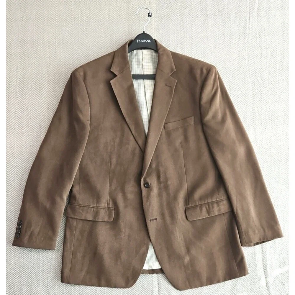 Ralph Lauren Green Label Suede Tan Sport Jacket Blazer 44R Fully Lined Grt Shape